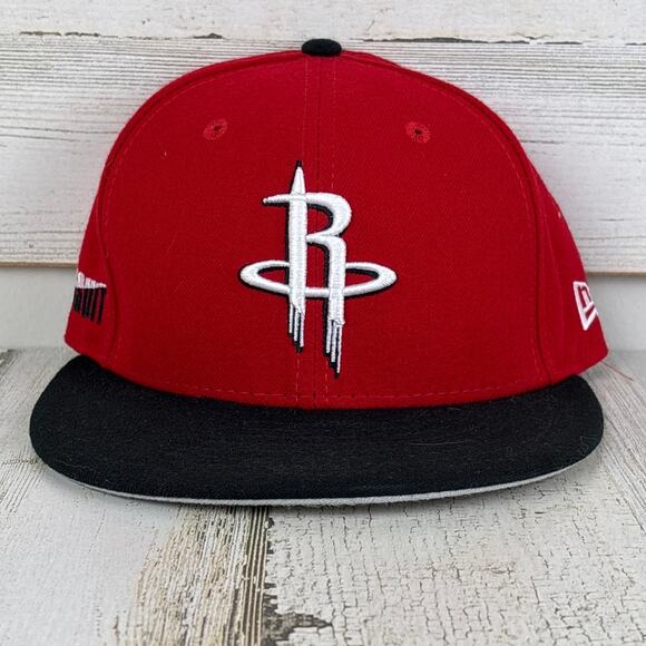 New Era 59Fifty Houston Rockets fitted baseball hat 71/8 red basketball cap NBA - Picture 1 of 6